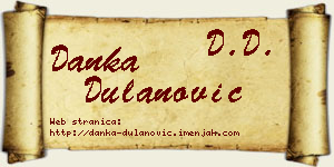 Danka Dulanović vizit kartica